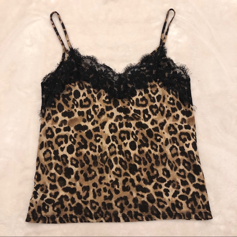 Lace Trim Cheetah Camisole